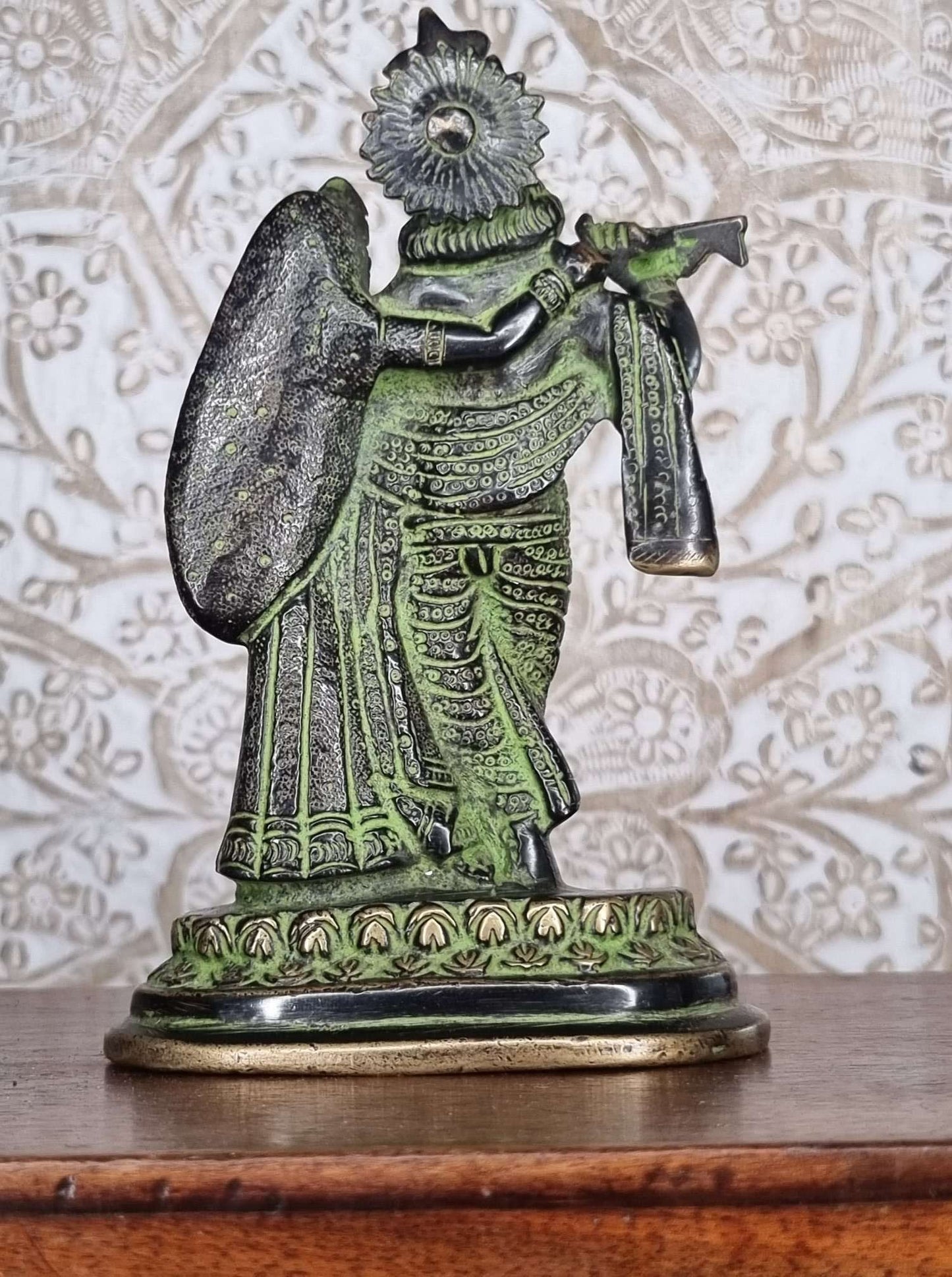 Statue krishna et radha en bronze ---
