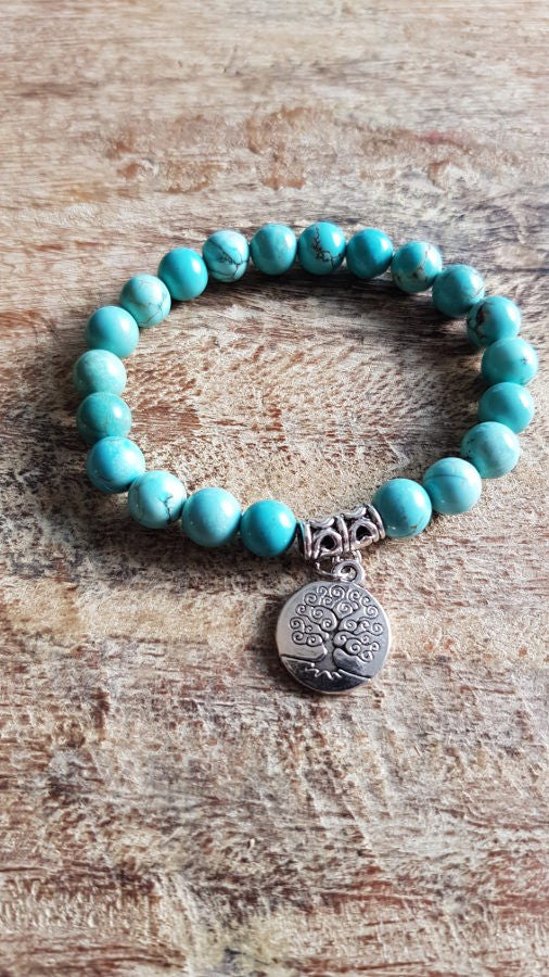 Bracelet Mala tibetain en pierre Reiki arbre de vie