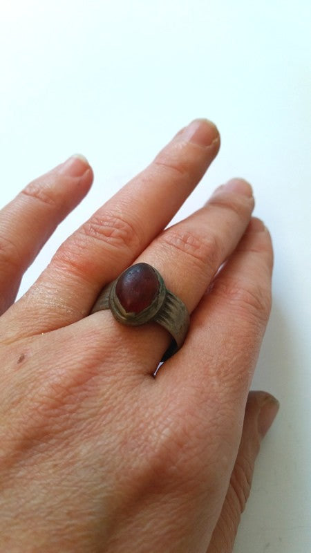 Bague indienne en argent mil. XXème taille 61-62