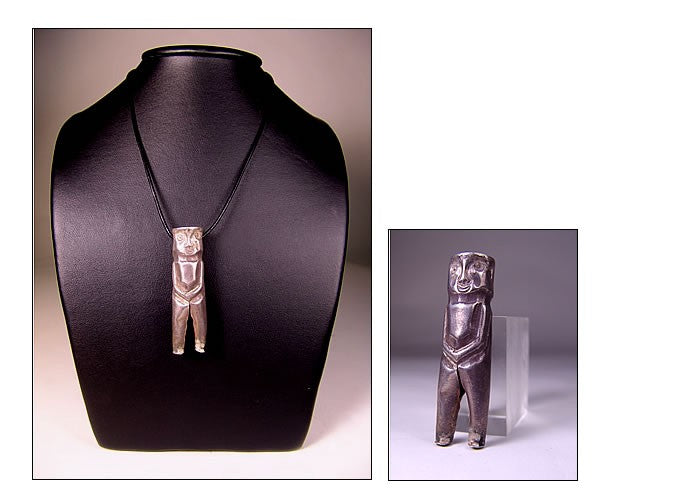 Pendentif makasar en argent XIXème