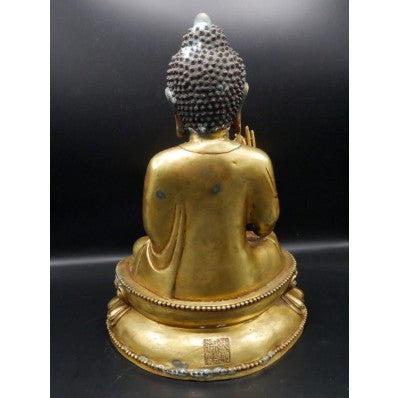 Grande statue bouddha en Shuni Mudra sino -tibétaine XXème ---