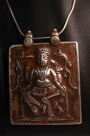 Grand pendentif indien en argent mil.XXème