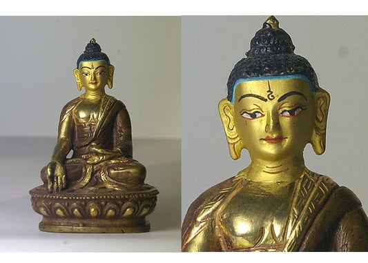 Bouddha recouvert d'or 24 K du Tibet